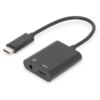 cavo splitter USB tipo-c. a USB tipo-c. + connettore 3.5mm stereoDIGITUS