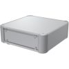 EMC Shielded Aluminium Case with Detachable Panels Silver / Silver, Rubber Feet Type, Plus Screw Type, H88 x W160 x D160 mmTakachi