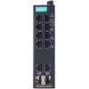 Unmanaged Gigabit Ethernet switch with 8 10/100BaseT(X) ports, 2 10/100/1000BaseT(X) or 100/1000BaseSFP ports, and -40 to 75°C operating temperatureMOXA