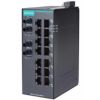 Unmanaged Ethernet switch with 14 10/100BaseT(X) ports, 2 100BaseFX multi-mode ports with ST connectors, and -40 to 75°C operating temperatureMOXA