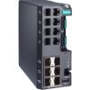 Managed Gigabit Ethernet switch with 8 10/100BaseT(X) ports, 4 100/1000BaseSFP ports, 2 1000/2500BaseSFP ports, dual power inputs 12/24/48 VDC, -40 to 75°C operating temperatureMOXA
