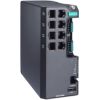 Managed Full Gigabit Ethernet switch with 8 10/100/1000BaseT(X) ports, dual power inputs 12/24/48 VDC, -10 to 60°C operating temperatureMOXA