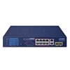 8-Port 10/100TX 802.3at PoE + 2-Port Gigabit TP/SFP Combo Desktop Switch with PoE LCD MonitorPlanet
