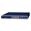 16-Port 10/100TX 802.3at PoE + 2-Port Gigabit TP/SFP Combo Managed Ethernet Switch (220W)Planet