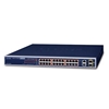 24-Port 10/100TX 802.3at PoE + 2-Port Gigabit TP/SFP Combo Managed Ethernet SwitchPlanet