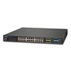 L3 24-Port 10/100/1000T Ultra PoE + 4-Port 10G SFP+ Managed Switch with System Redundant Power (600W)Planet