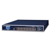 L3 24-Port 10/100/1000T 802.3bt PoE + 2-Port 10GBEAS-T + 2-Port 10G SFP+ Managed Switch with LCD Touch Screen and Redundant PowerPlanet
