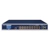 L3 24-Port 10/100/1000T 802.3bt PoE + 2-Port 10GBEAS-T + 2-Port 10G SFP+ Managed Switch with LCD Touch Screen and Redundant PowerPlanet
