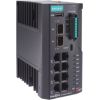 Industrial next-generation firewall with 8 10/100/1000BaseT(X) ports and 2 Multi-Gigabit SFP ports, centralized management via Security Dashboard Console, -10 to 60°C operating temperatureMOXA
