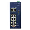 Industrial 8-Port 10/100/1000T 802.3at PoE + 2-Port 100/1000X SFP Ethernet Switch (-40~75 degrees C)Planet