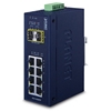 Industrial 8-Port 10/100/1000T + 2-Port 100/1000X SFP Ethernet Switch (-40~75 degrees C)Planet