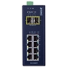 Industrial 8-Port 10/100/1000T + 2-Port 100/1000X SFP Ethernet Switch (-40~75 degrees C)Planet