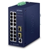 Industrial L2/L4 16-Port 10/100/1000T + 2-Port 100/1000X SFP Managed Switch (-40~75 degrees C)Planet
