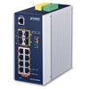 L2+ Industrial 8-Port 10/100/1000T 802.3at PoE + 4-Port 100/1000X SFP Managed Ethernet Switch (-40~75 degrees C)Planet