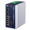 Industrial 4-Port 10/100/1000T 802.3at PoE+ w/ 2-Port 100/1000X SFP Ethernet Switch  temperature -40°/+75°CPlanet