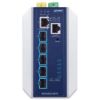 IP30 Industrial L3, 5-Port 10GBASE-X SFP+ + 1-Port 10GBASE-T Full Managed Ethernet Switch (-40 to 75 C, dual redundant power input on 9~48VDC terminal block, DIDO, ERPS Ring, 1588 PTP TC, Modbus TCP, Cybersecurity features, Layer 3 RIPv1/v2, OSPFv2/v3 dPlanet