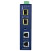 IP30 Industrial 2-Port 10/100/1000T + 2-Port 100/1000/2500X SFP Full Managed Media Converter (-40 to 75 C, dual redundant power input on 9~48VDC terminal block, ERPS Ring, 1588, Modbus TCP, Cybersecurity features, IPv4/IPv6 Static Routing, LFP, Port BackuPlanet