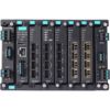 Layer 3 full Gigabit modular managed Ethernet switch with 4 fixed Gigabit ports, 4 slots for optional 4-port GE/FE modules, 2 slots for isolated power modules, up to 20 Gigabit ports, -10 to 60°C operating temperatureMOXA