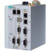 Advanced IIoT gateway with Intel Atom quad-core 1.91 GHz processor, 1 VGA port, 4 DIs, 4 DOs, Europe LTE band, ThingsPro Edge and Azure IoT Edge software, -40 to 70MOXA