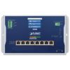 IP30, IPv6/IPv4, L2+ 8 port 10/100/1000T 802.3bt PoE + 2 port 1G/2.5G SFP Wall-mount Managed Switch with LCD touch screen (-20~70 degrees C, Max. 720W PoE budget, dual power input on 48-54VDC terminal block, 200m Extend mode, ERPS Ring, 1588, Modbus TCP, Planet