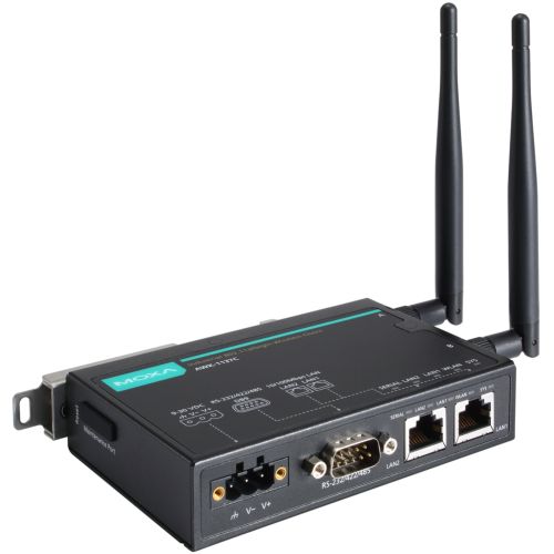Industrial 802.11a/b/g/n wireless client, EU band, -40 to 75°CMOXA