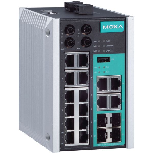 EDS-518E-MM-ST-4GTXSFP-T MOXA