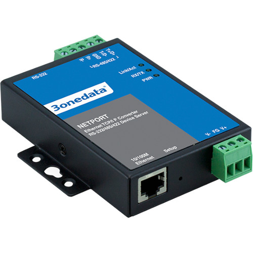 NP301 | 1 port Serial device server, 10/100M Ethernet, RS232/422/485, DB9 male,  9~48VDC, Adopt 32 bits ARM processor,  Operating temperature -40~75°