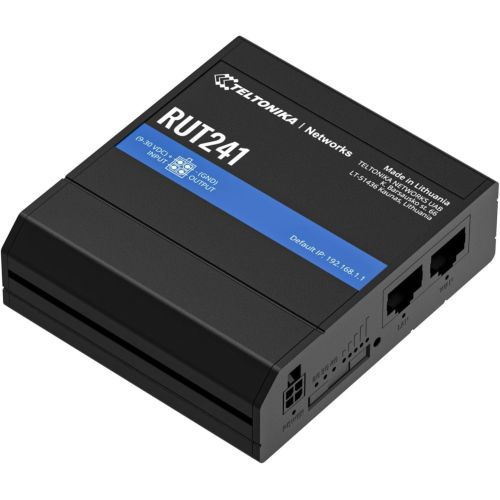 RUT241 | Router cellulare industriale, 4G LTE, Wi-Fi e 2 porte Ethernet, connessione inarrestabile con failover automatico della WAN.