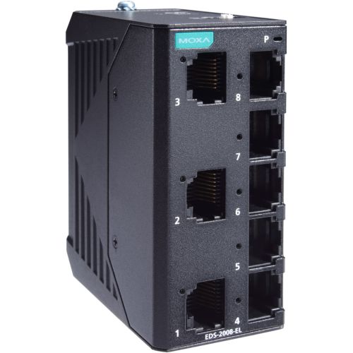 EDS-2008-EL | 8-Port Entry-level Unmanaged Switch, 8 Fast T(X) ports, -10 to 60°C