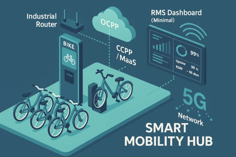 Connettività affidabile per stazioni di ricarica EV e bike sharing