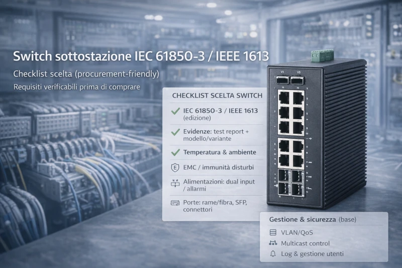 Come scegliere uno switch da sottostazione IEC 61850-3 (IEEE 1613)
